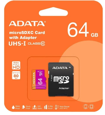 Memoria Micro SD ADATA 64gb HD AUSDX64GUICL10-RA1