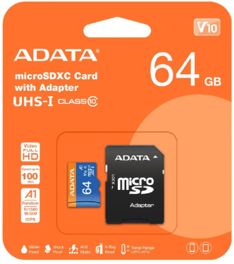 Memoria Micro SD ADATA 64GB CL10 AUSDX64GUICL10-RA1